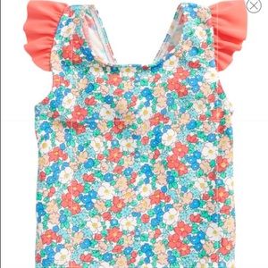 Vintage floral girls swimsuit